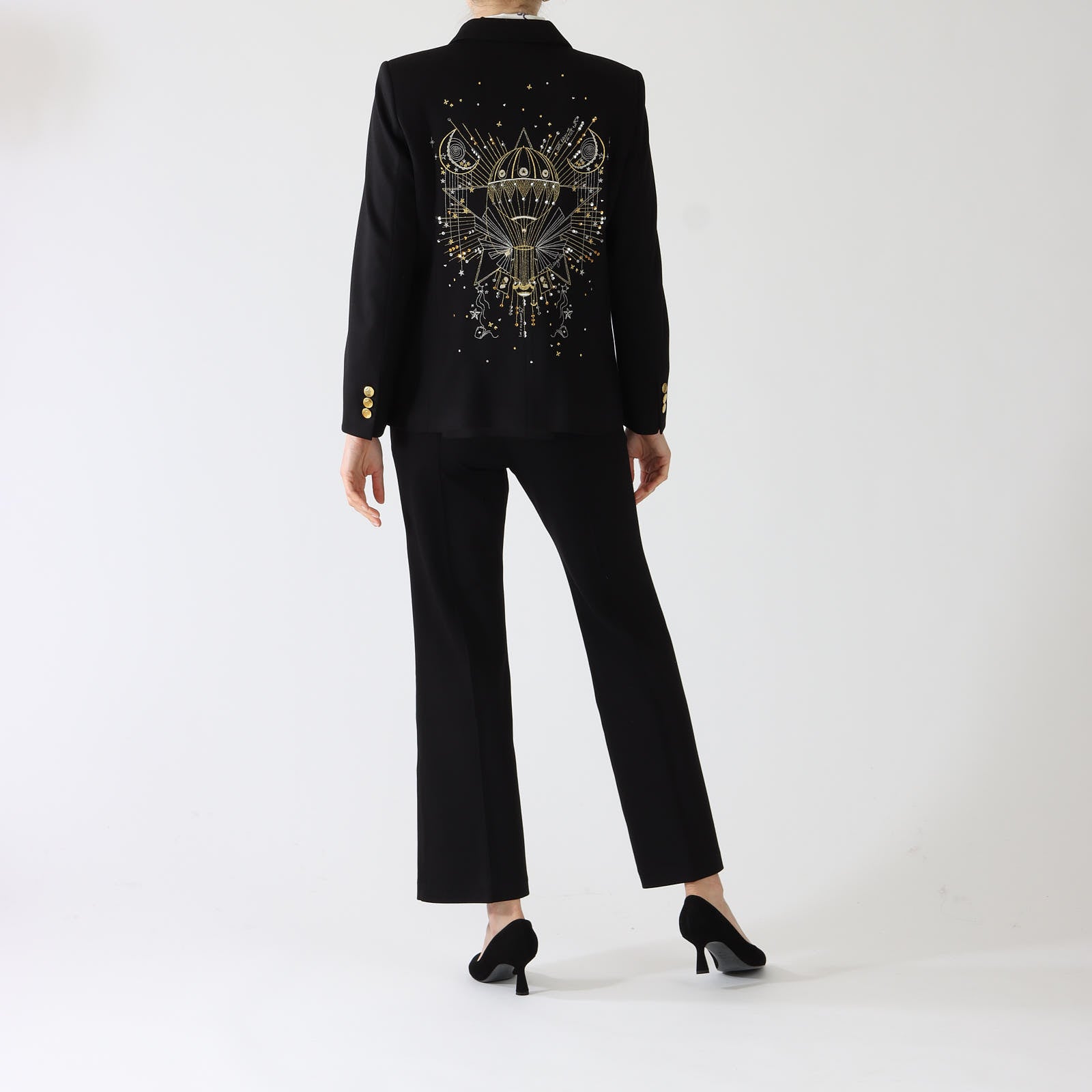 Harlow Black Embellished Back Blazer