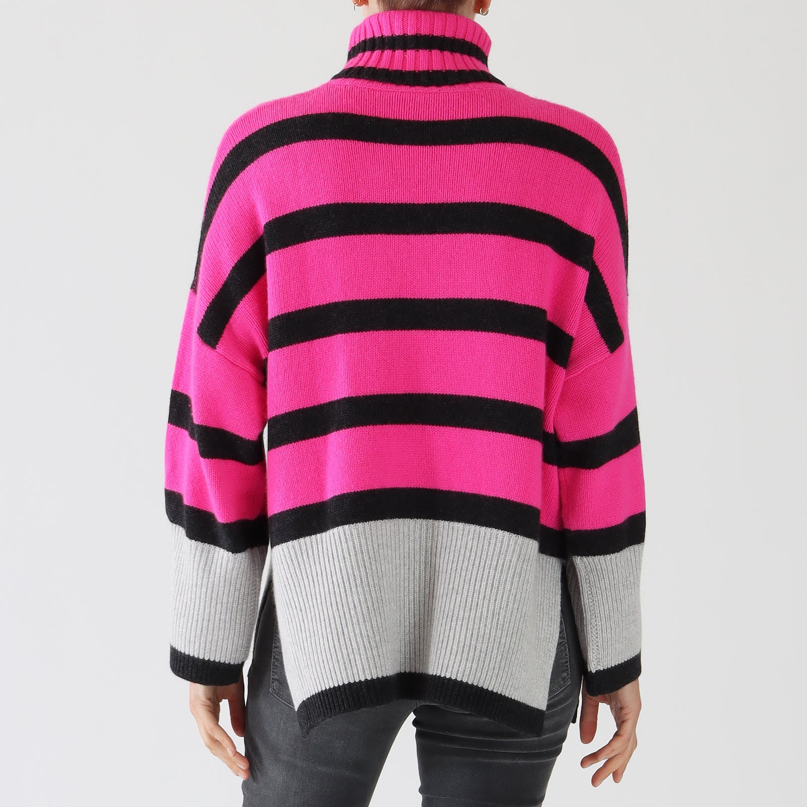 Hyper Pink & Anthracite Striped Sweater
