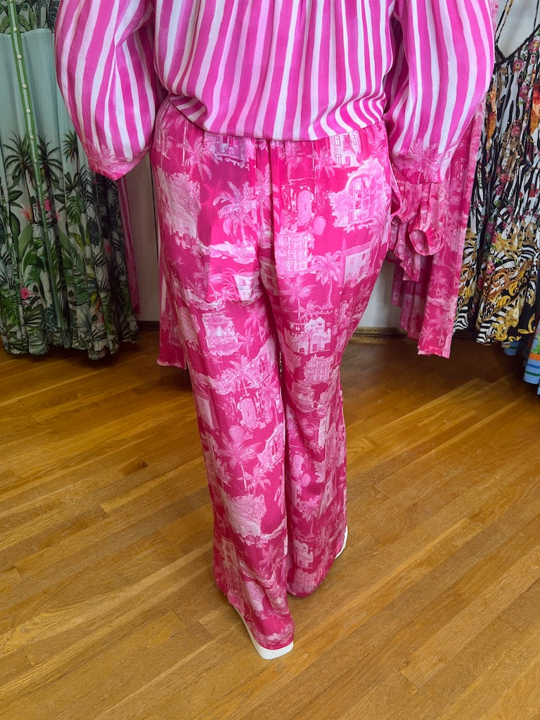 Fucsia Play Larch Wide Leg Silk Pants