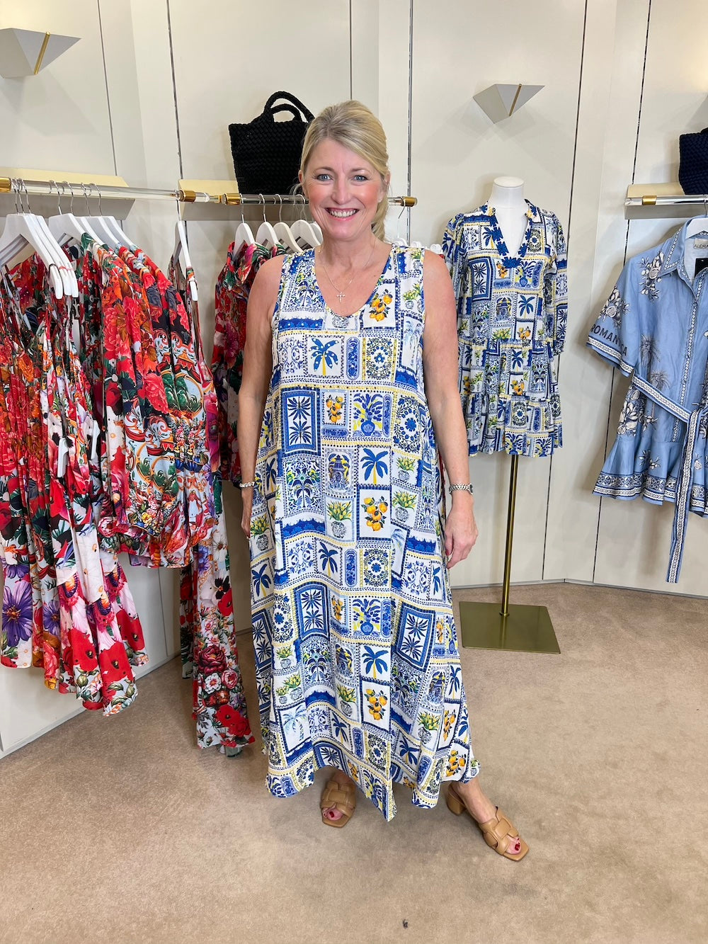 Light Blue Daphne Papier Colle Silk Dress