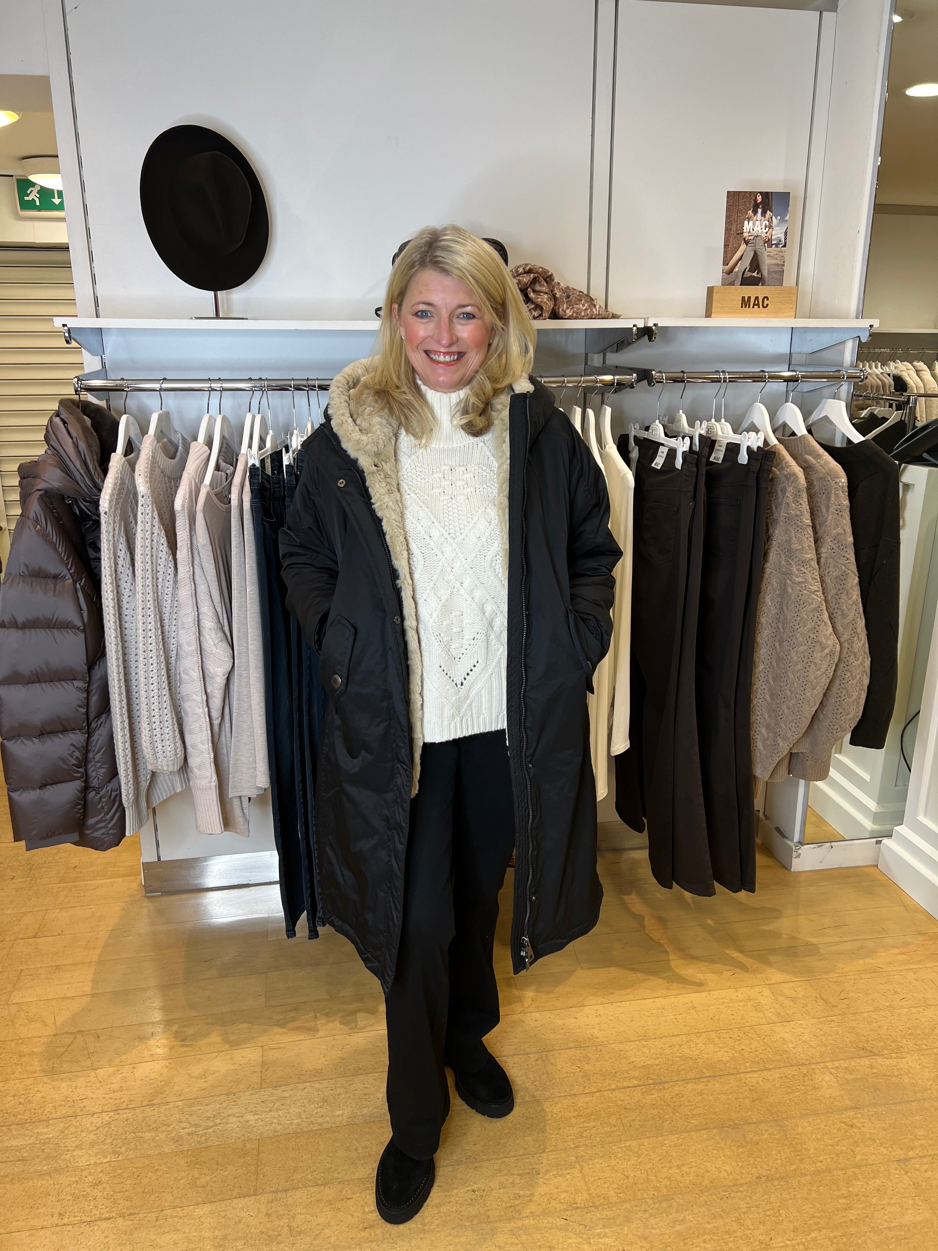 Black Tegen Parka Coat