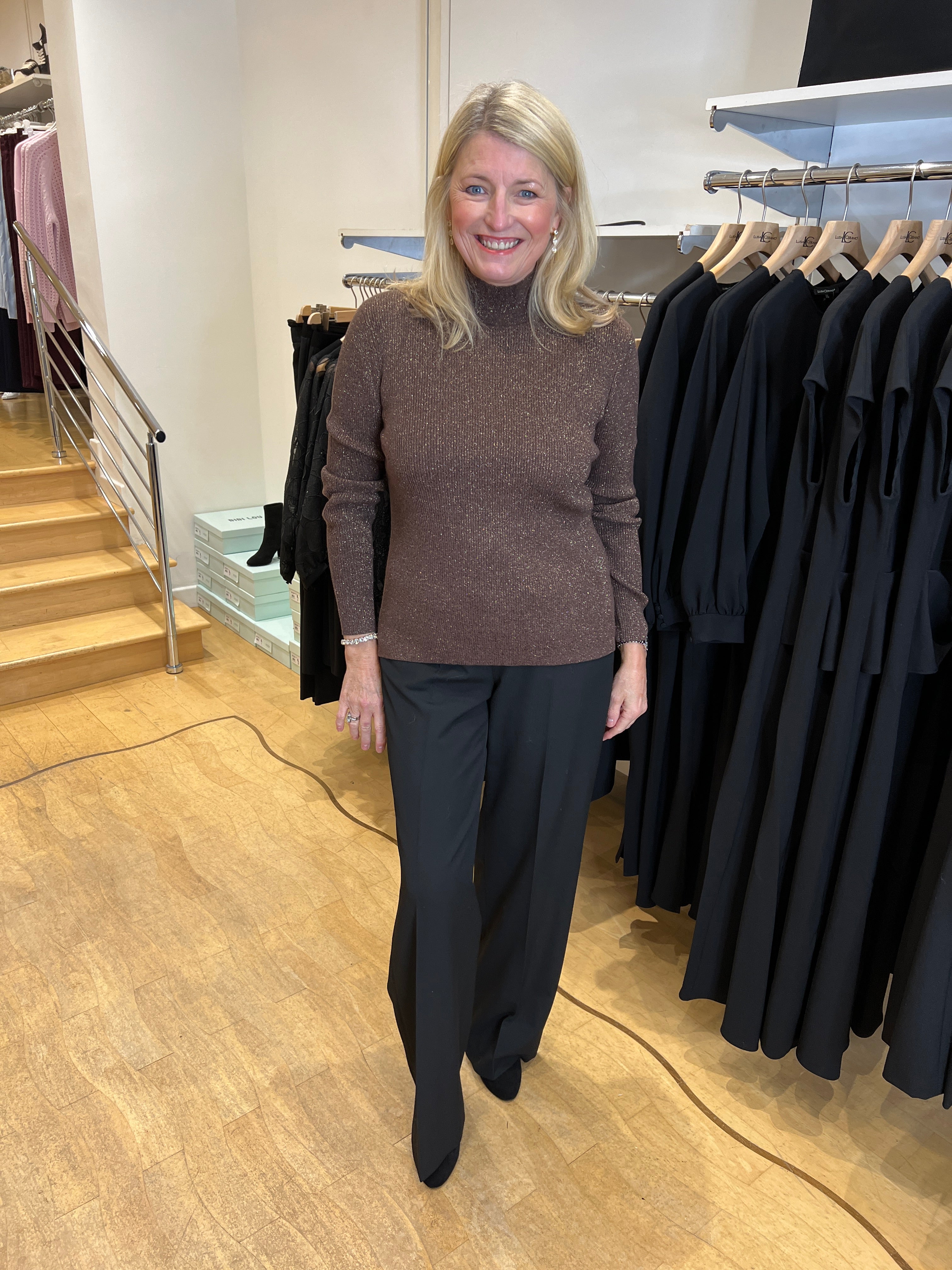 Espresso Shimmering Turtleneck Sweater