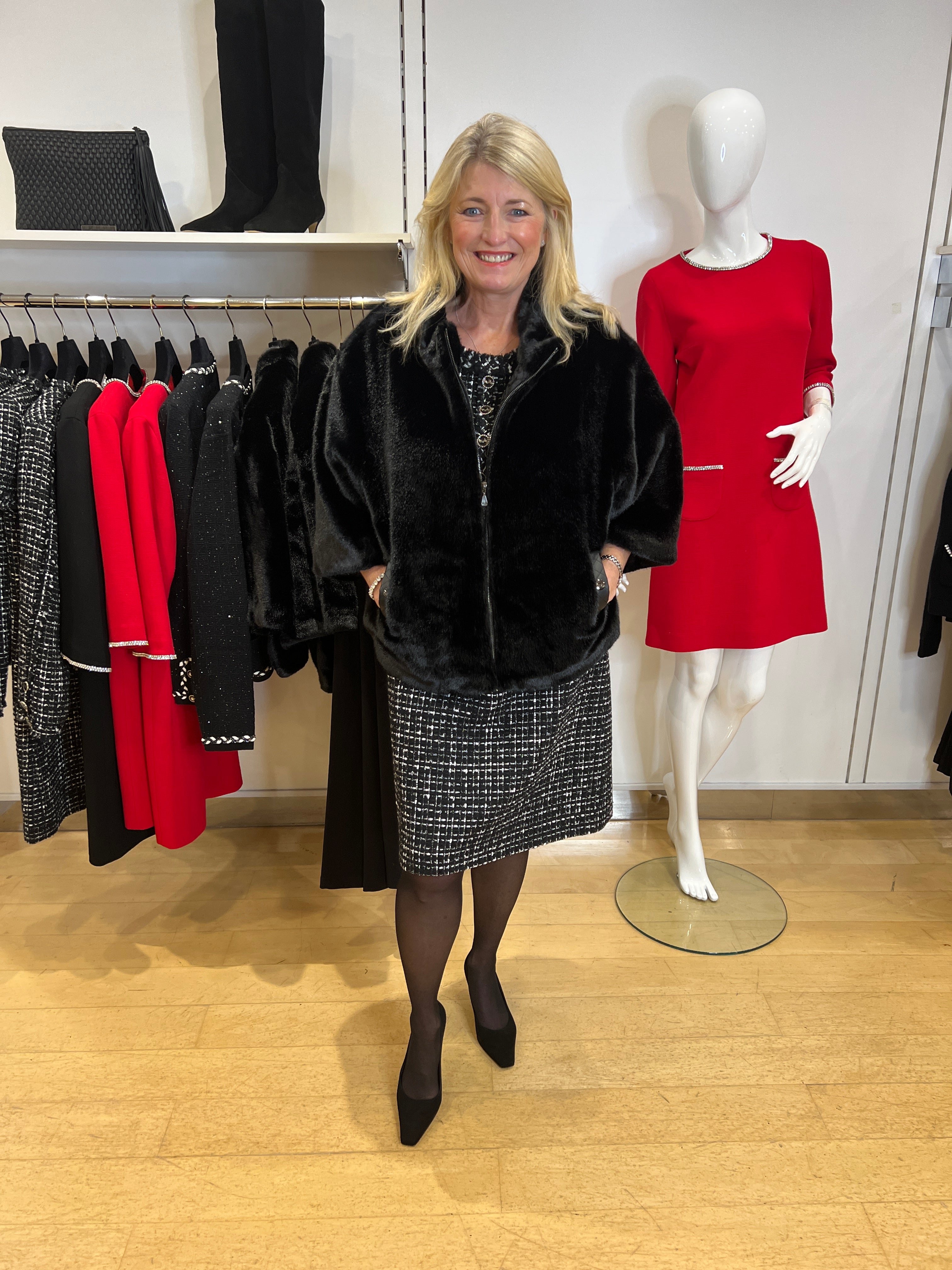 Matisse Noir Faux Fur Coat