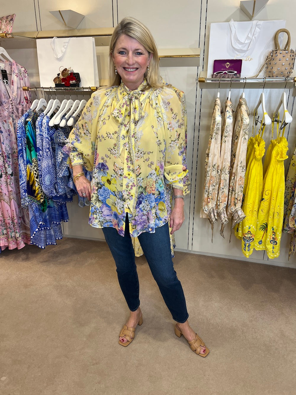 Darling Buds Pussy Bow Silk Blouse