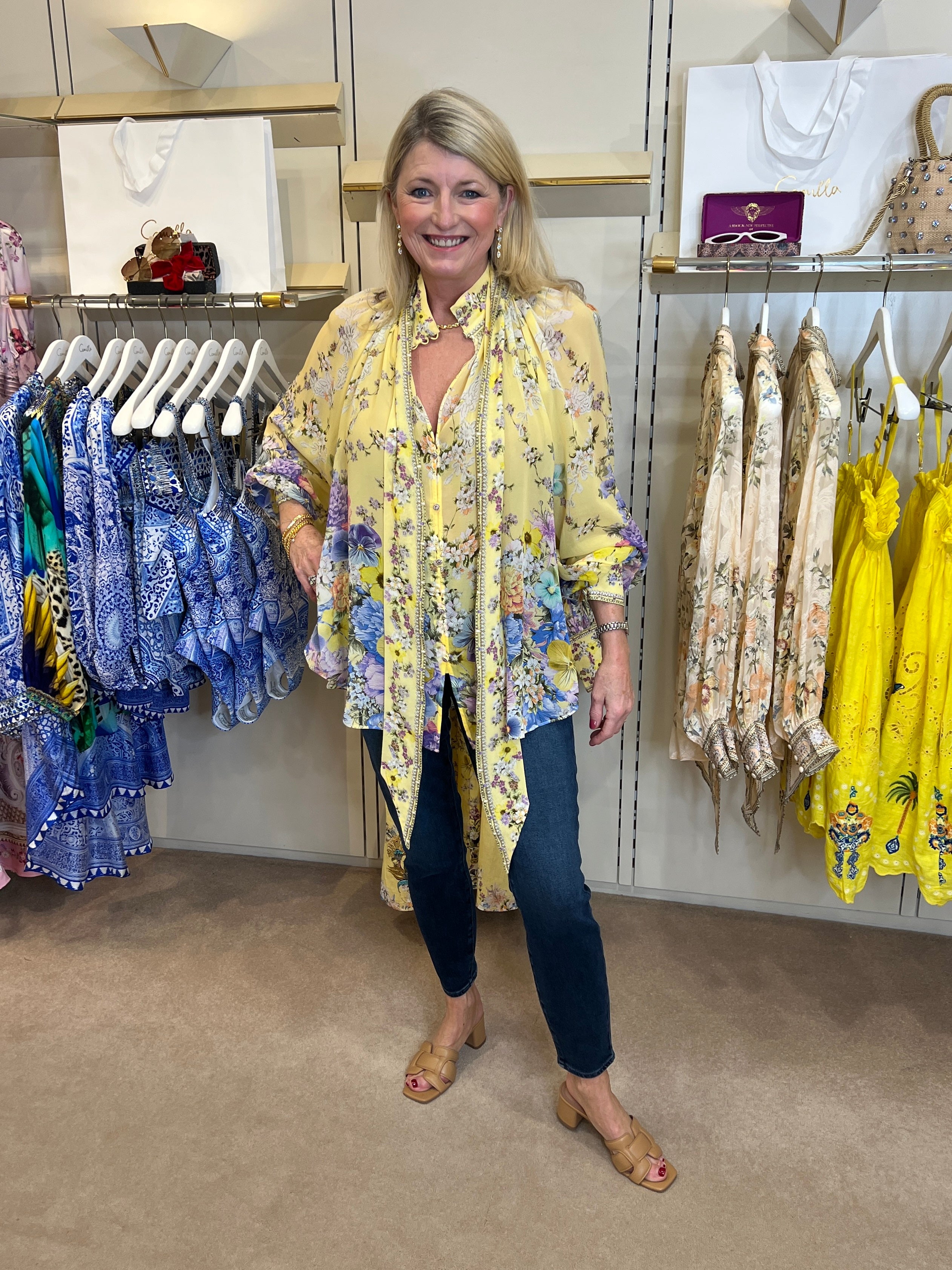 Darling Buds Pussy Bow Silk Blouse