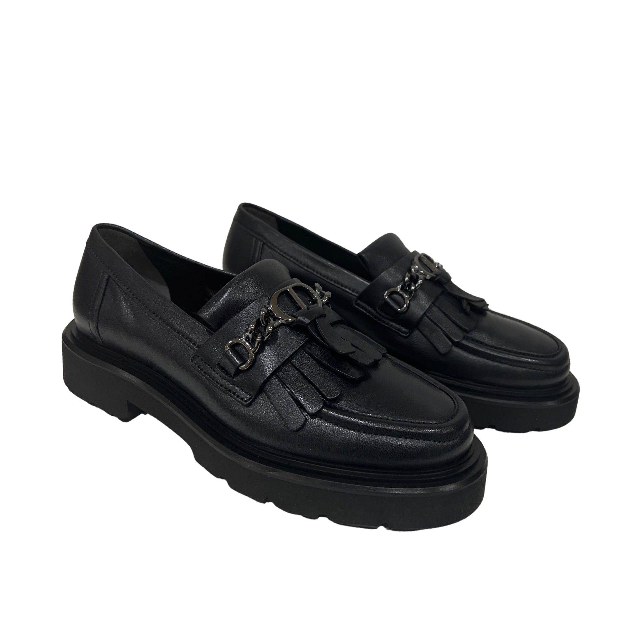 Ocean Mara Loafers With Graphite Chain