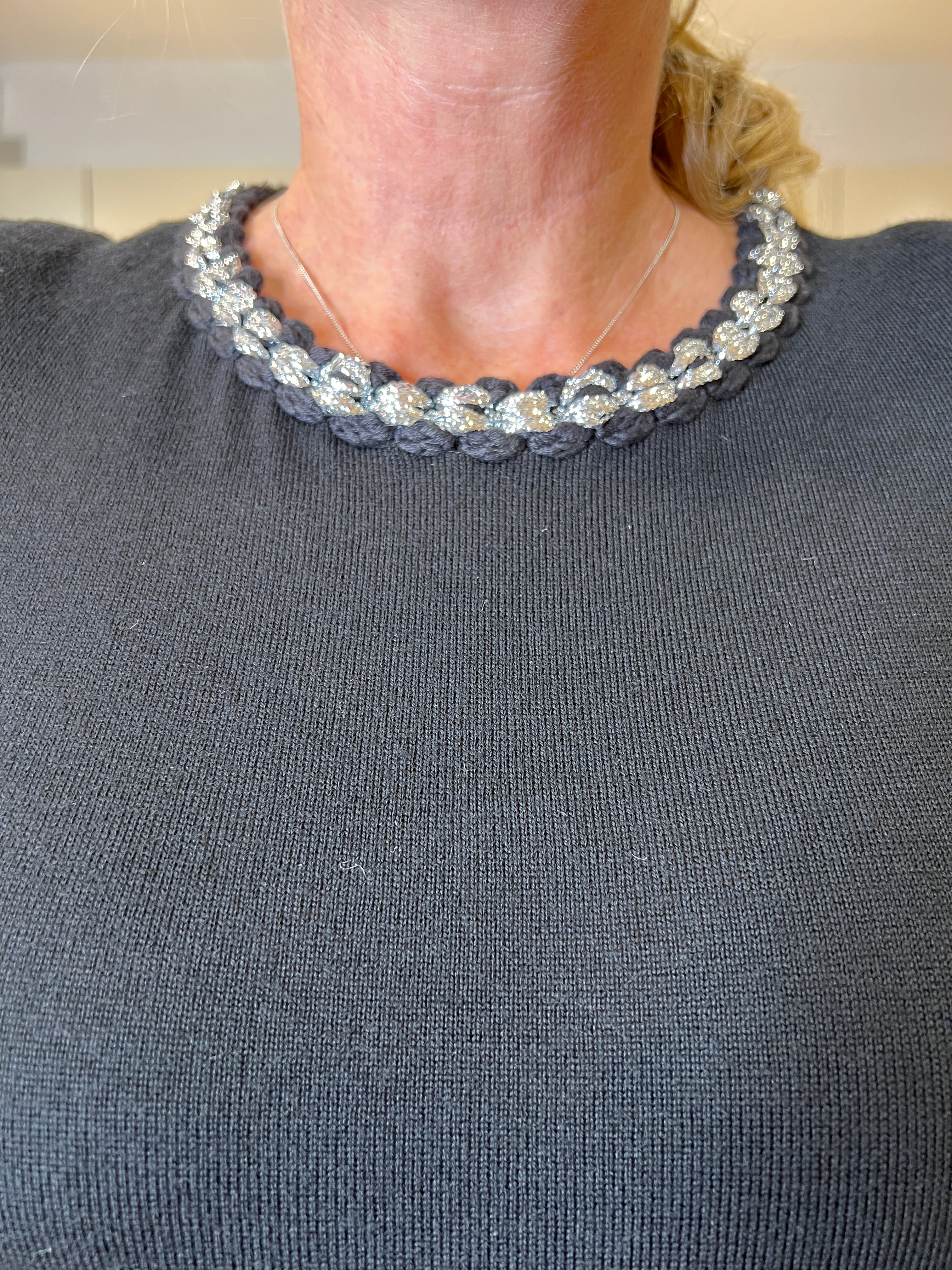 Nero Silver Bobble Trim Sweater
