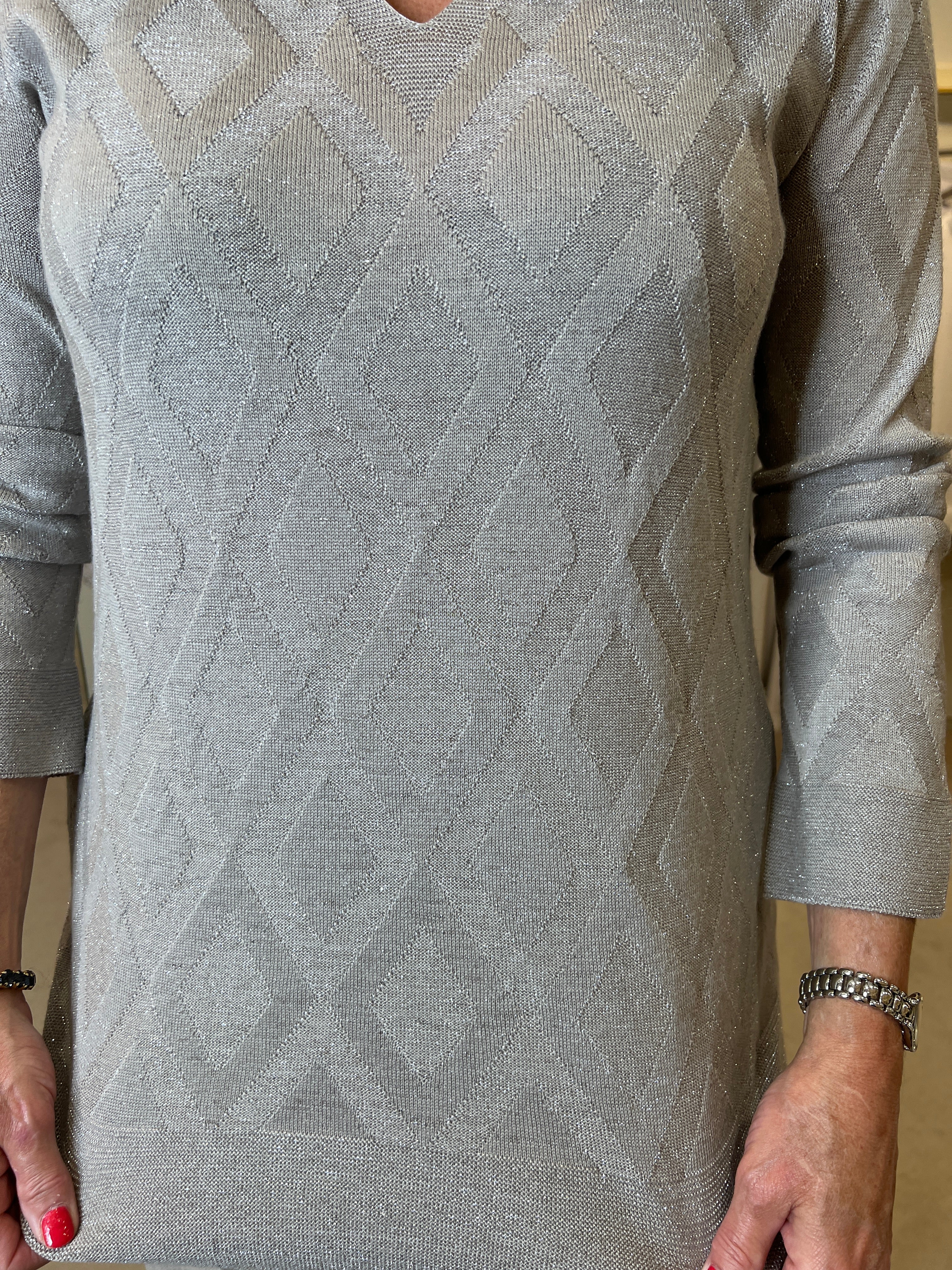 Mastice Lurex Diamond Knit Sweater