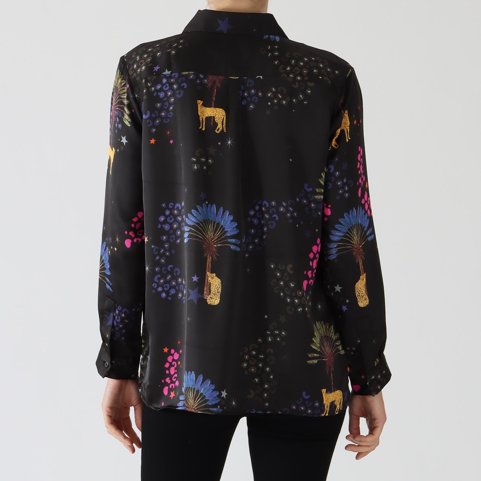 Isabella Black Cheetah Printed Shirt