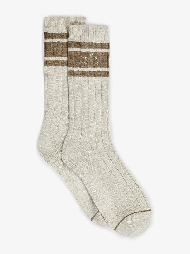 Ivory Marl Malissa Plush Wide Rib Socks