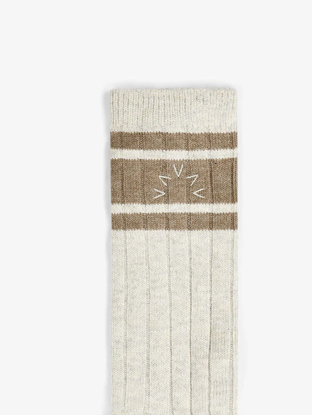 Ivory Marl Malissa Plush Wide Rib Socks