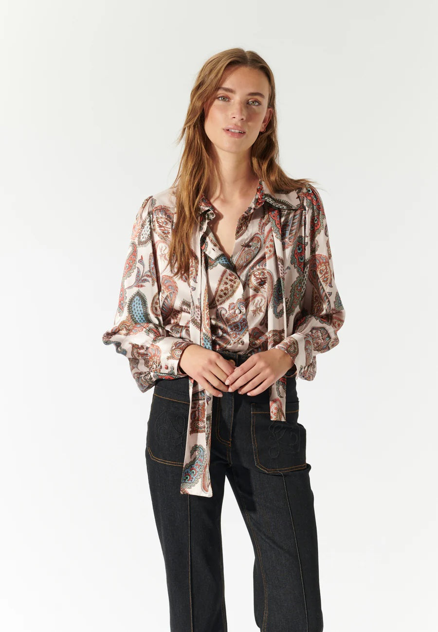 Jasmina Fortunio Rosewood Printed Blouse