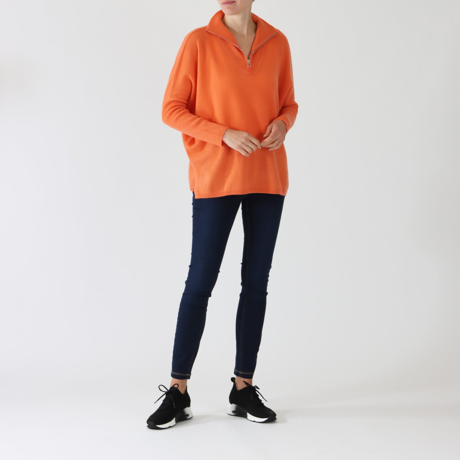 Justine Mango Half-Zip Cashmere Sweater