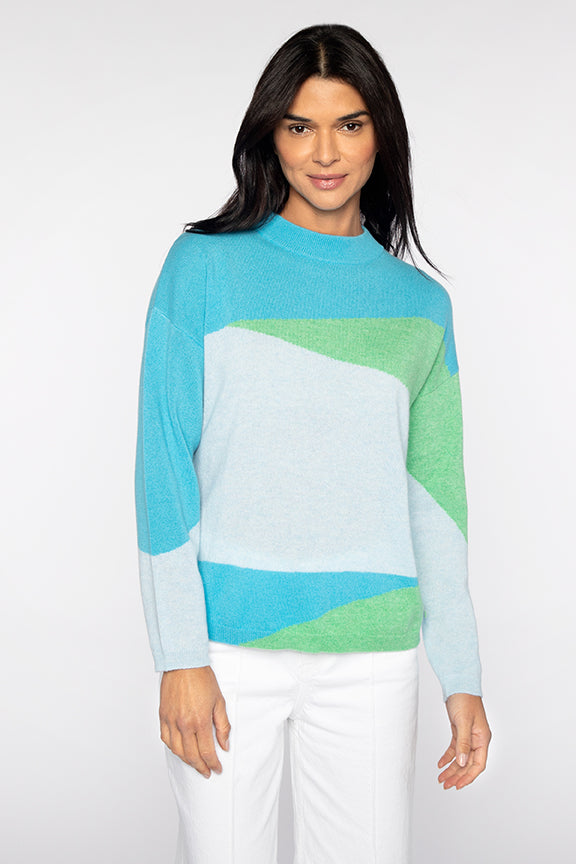 Pacific Multi Waves Crew Cashmere Sweater