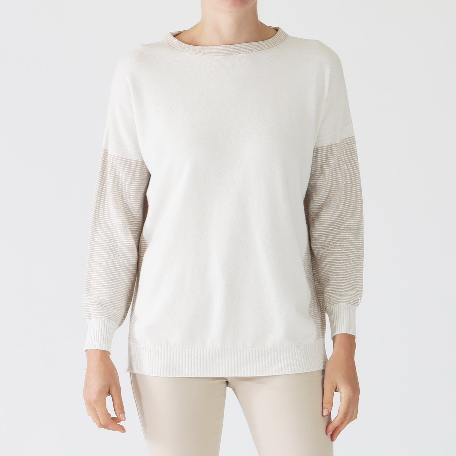 Latte Lurex Cashmere Blend Sweater
