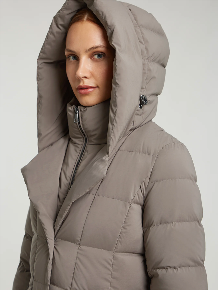 Leana Grey Taupe Down Quilted Coat