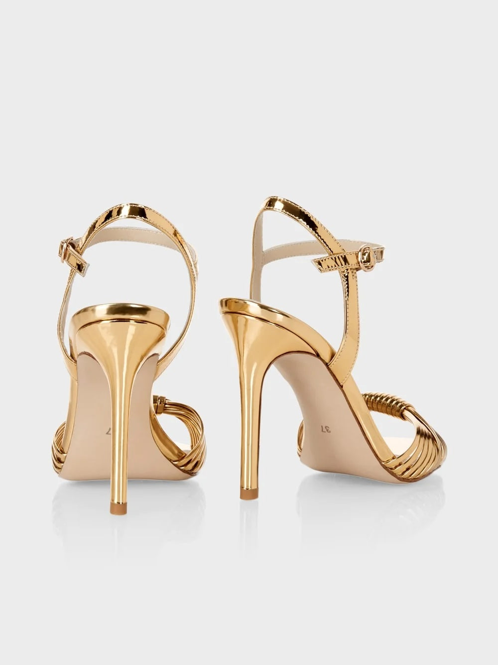 Light Gold Stiletto Heeled Sandals