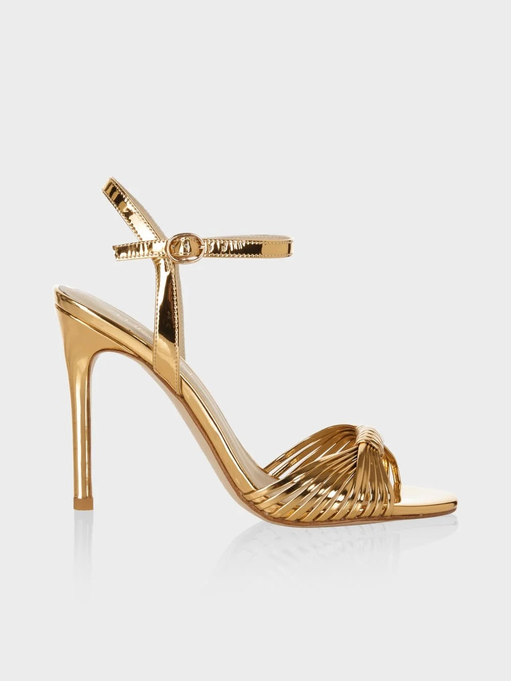 Light Gold Stiletto Heeled Sandals