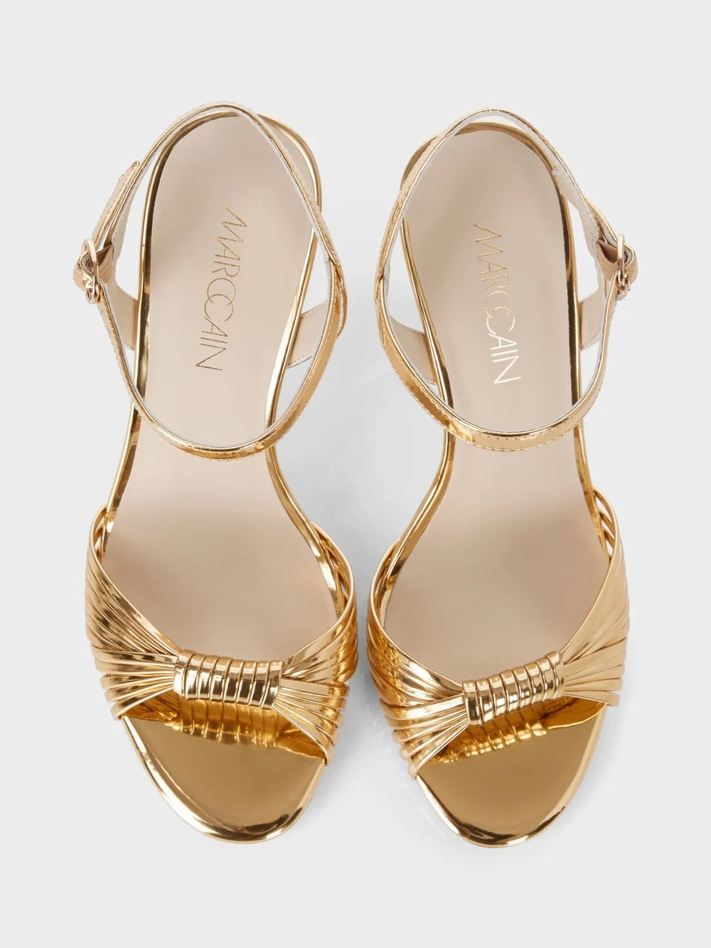 Light Gold Stiletto Heeled Sandals