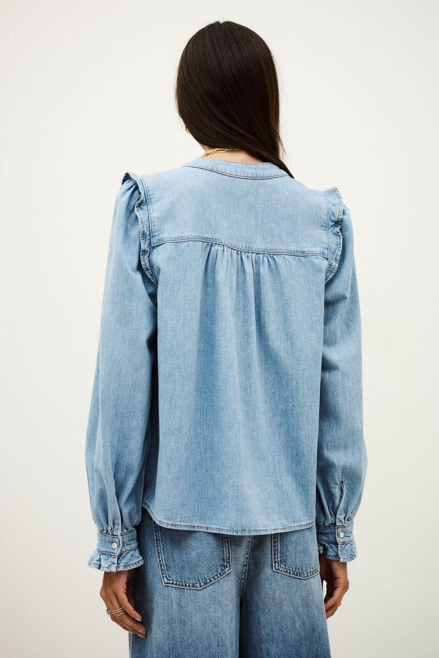 Light Used Blue Lio Denim Blouse