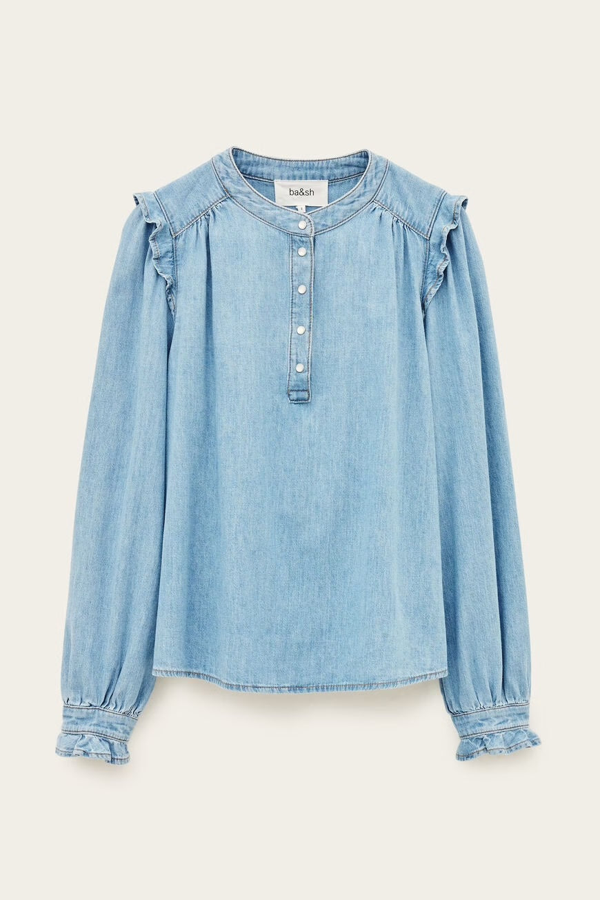 Light Used Blue Lio Denim Blouse