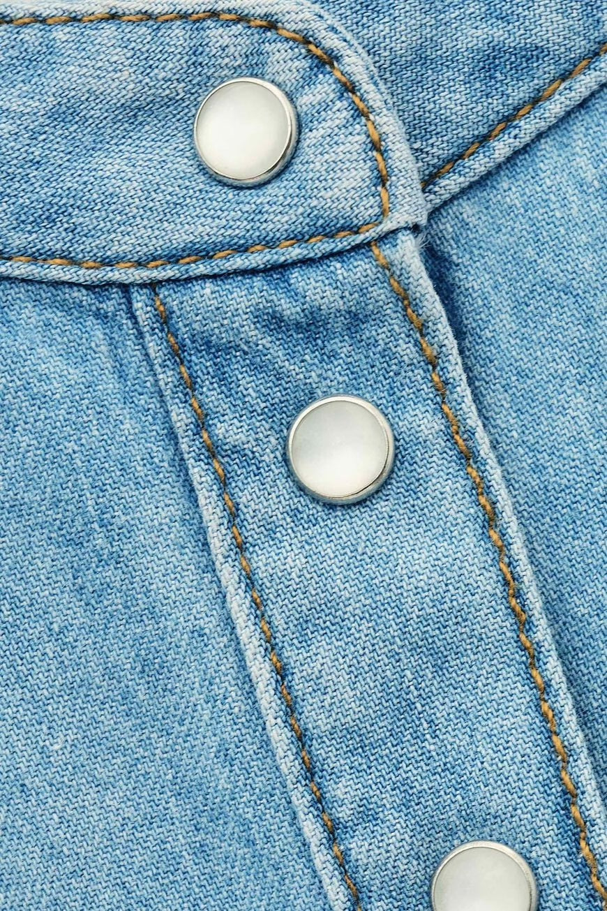 Light Used Blue Lio Denim Blouse