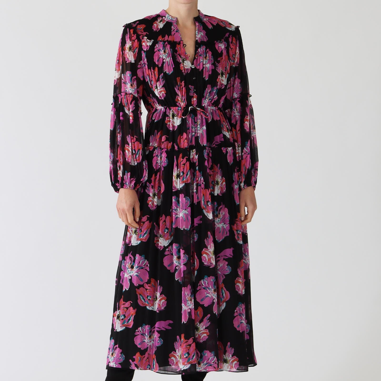 Link Painted Blossom Printed Midi Dress