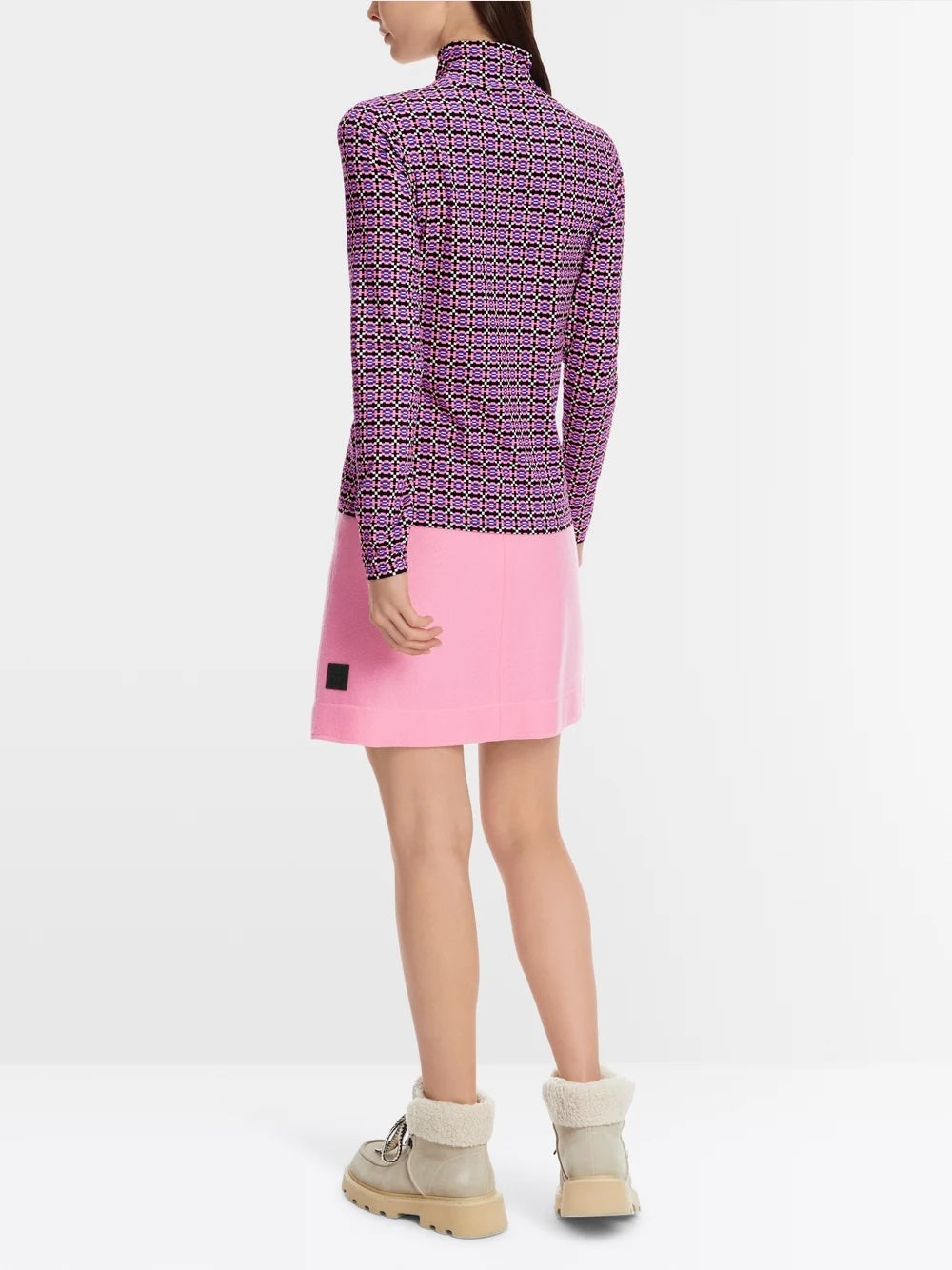 Lip Gloss Knitjag Print Polo Top