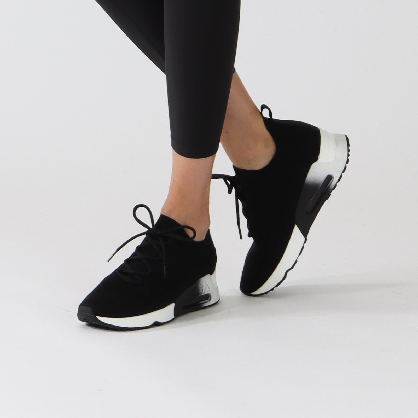 Lucky Star Black Knit Sneakers