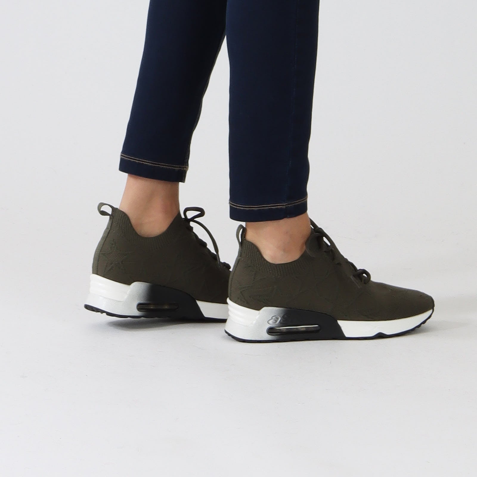 Lucky Star Military Green Knit Sneakers