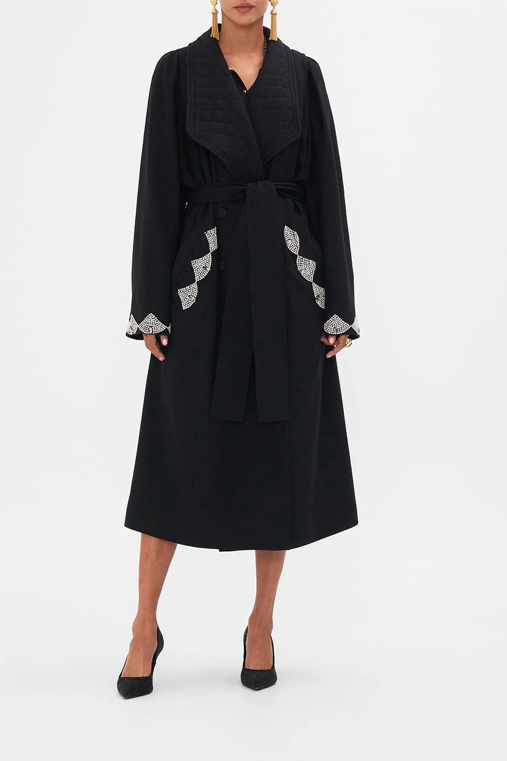 Magic In The Manuscripts Quilted Collar Wool Coat