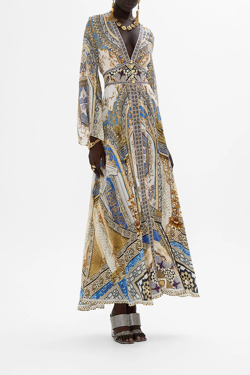 Make Me Your Mosaic Kimono Sleeve Maxi Dress