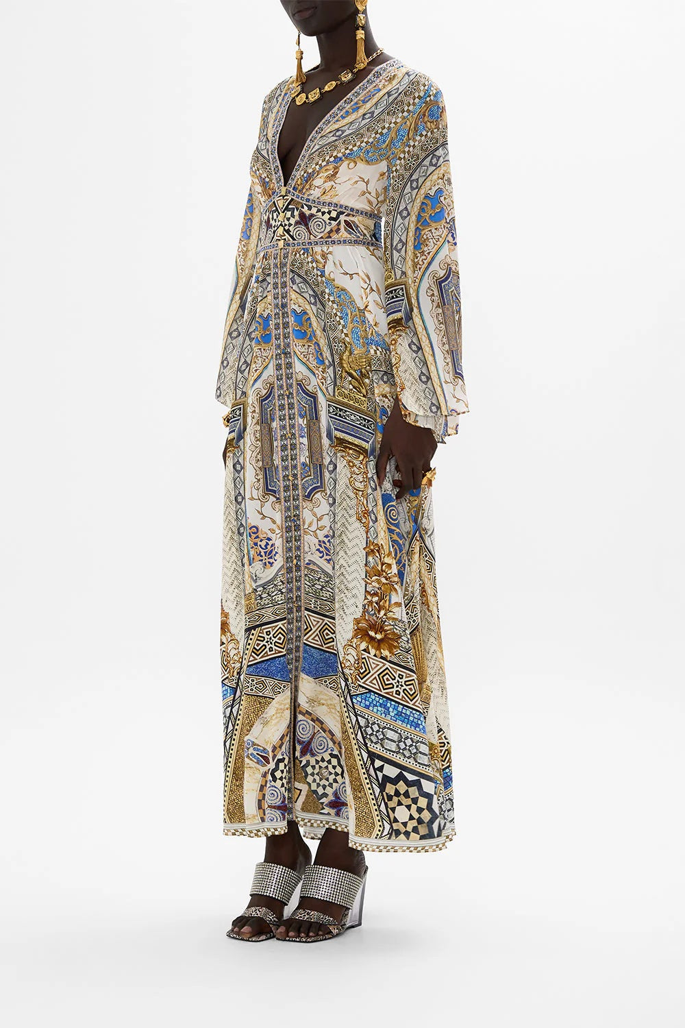 Make Me Your Mosaic Kimono Sleeve Maxi Dress