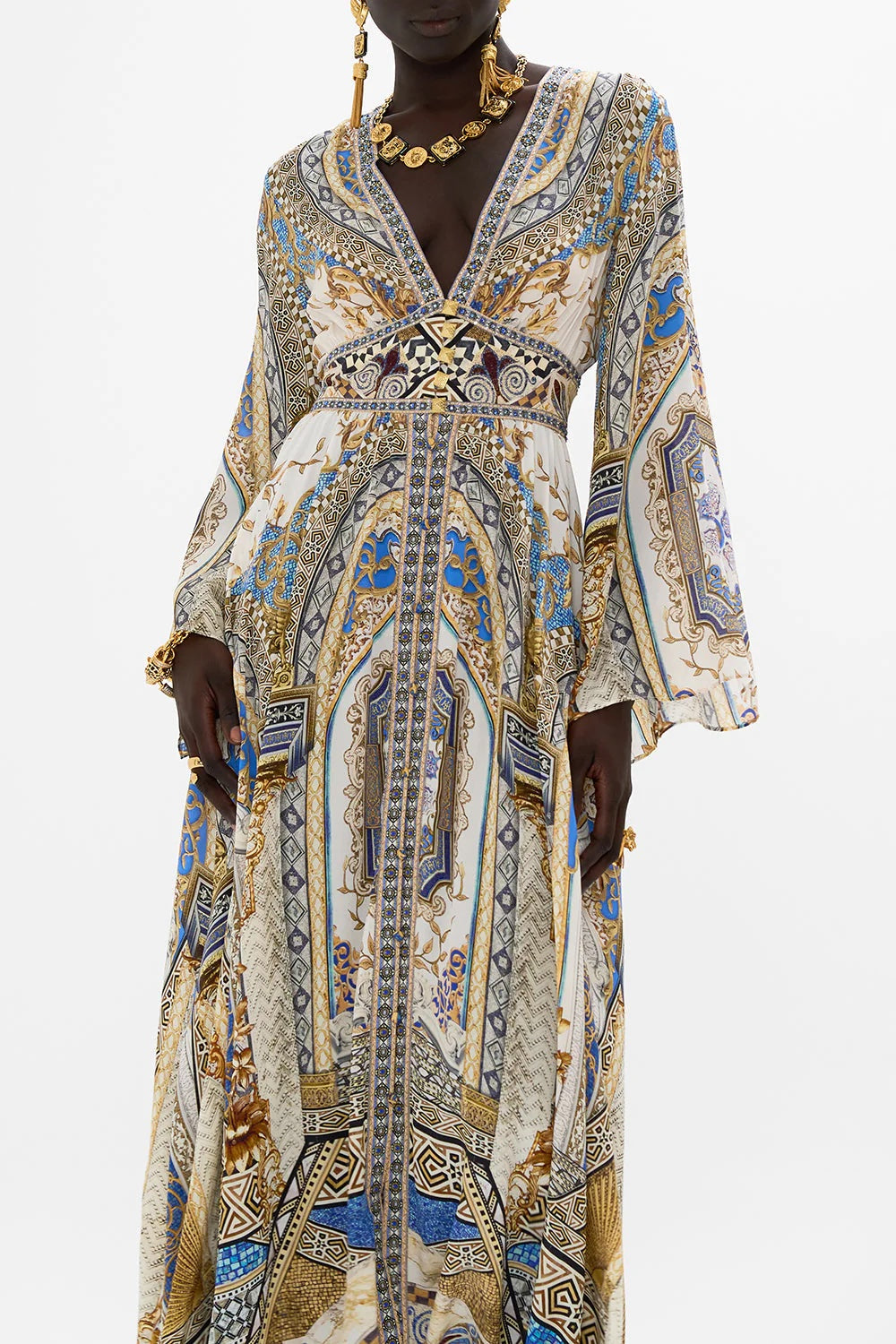 Make Me Your Mosaic Kimono Sleeve Maxi Dress