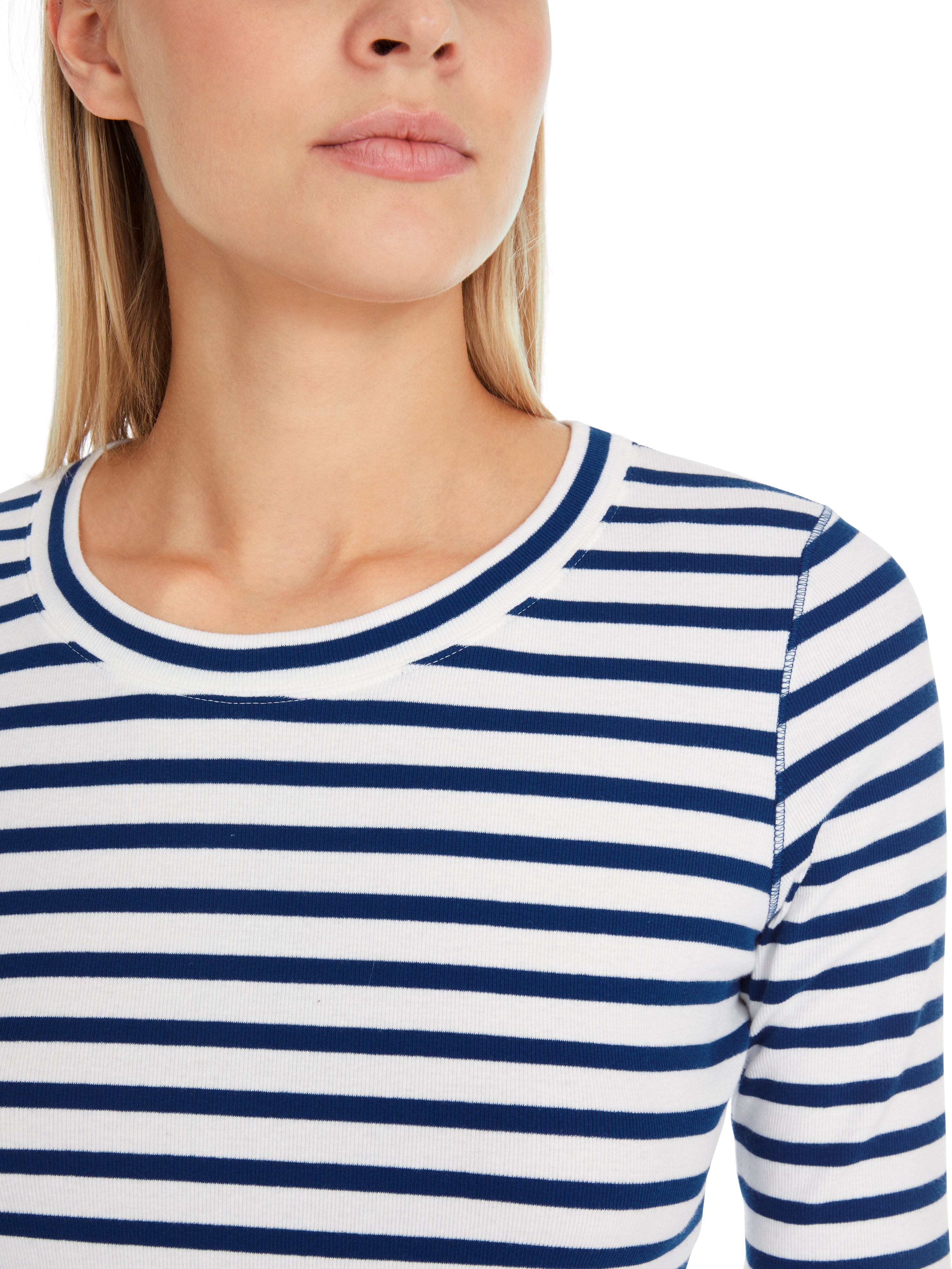 Midnight Blue Stripe Stretch Cotton T-Shirt