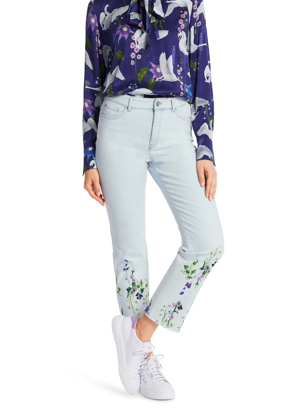 Light Denim Fyli Jeans With Fioretti Flowers
