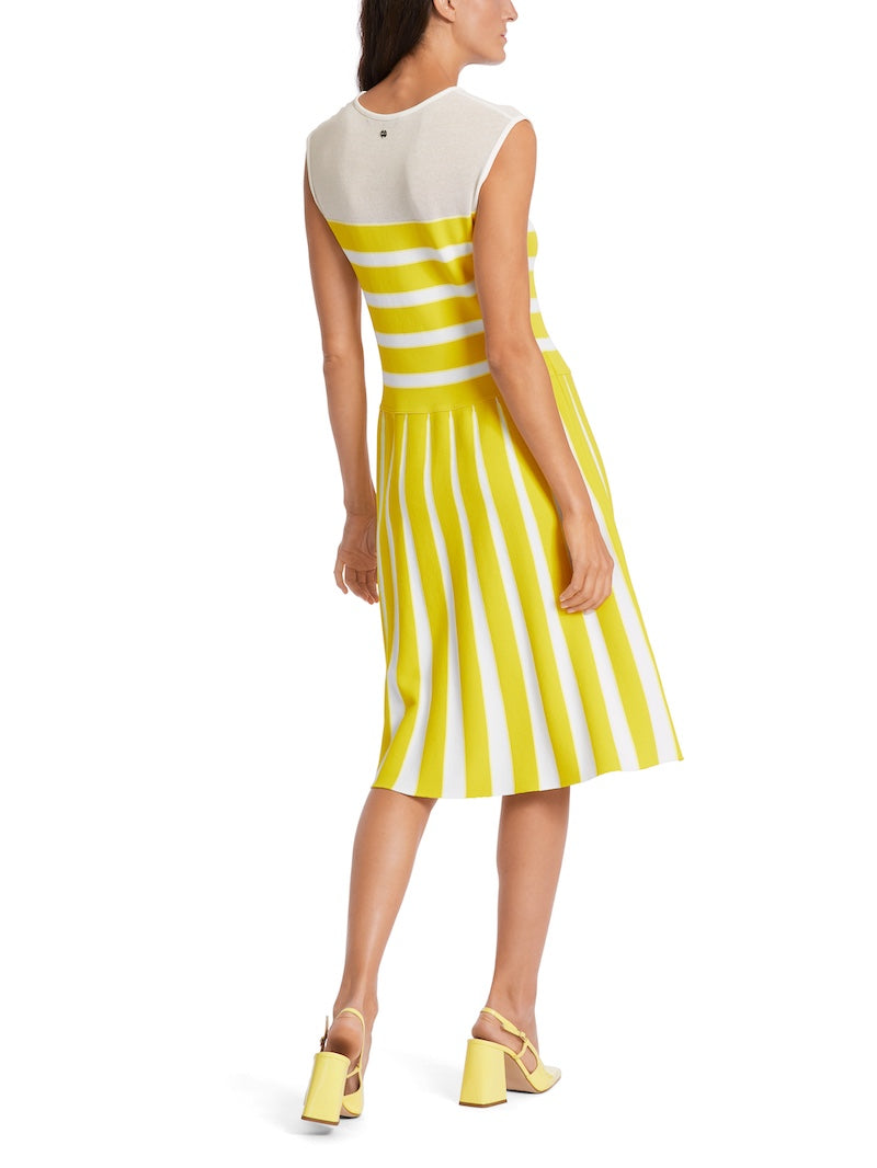 Bright Sulphur Striped A-Line Dress