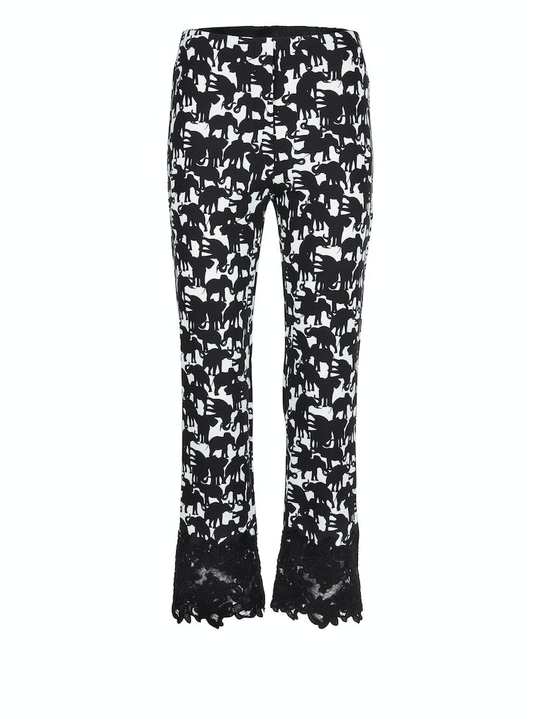 Black & White Fatsa Bele Animal Print Pants