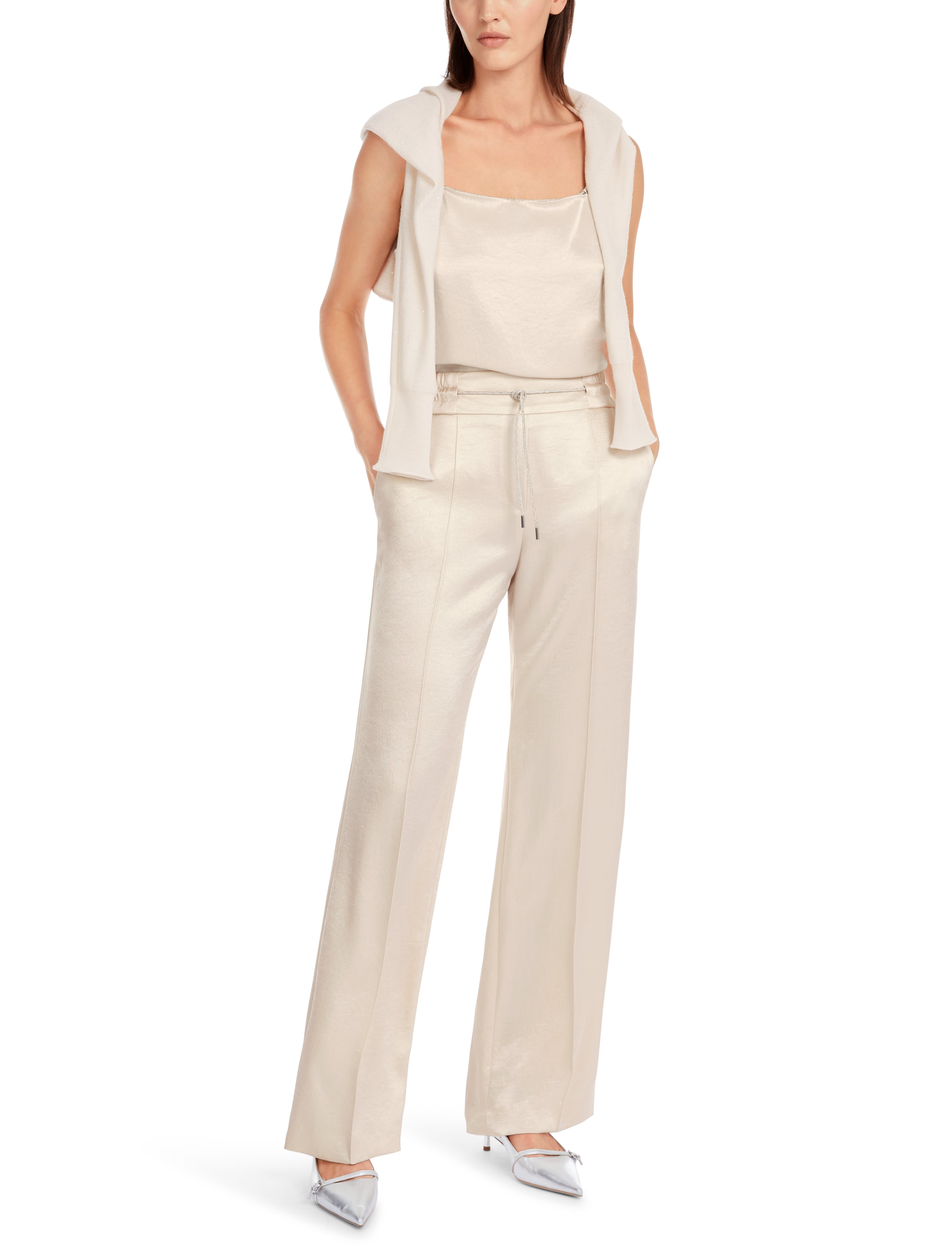 Deep Pearl Washington Pants With Crystal Belt