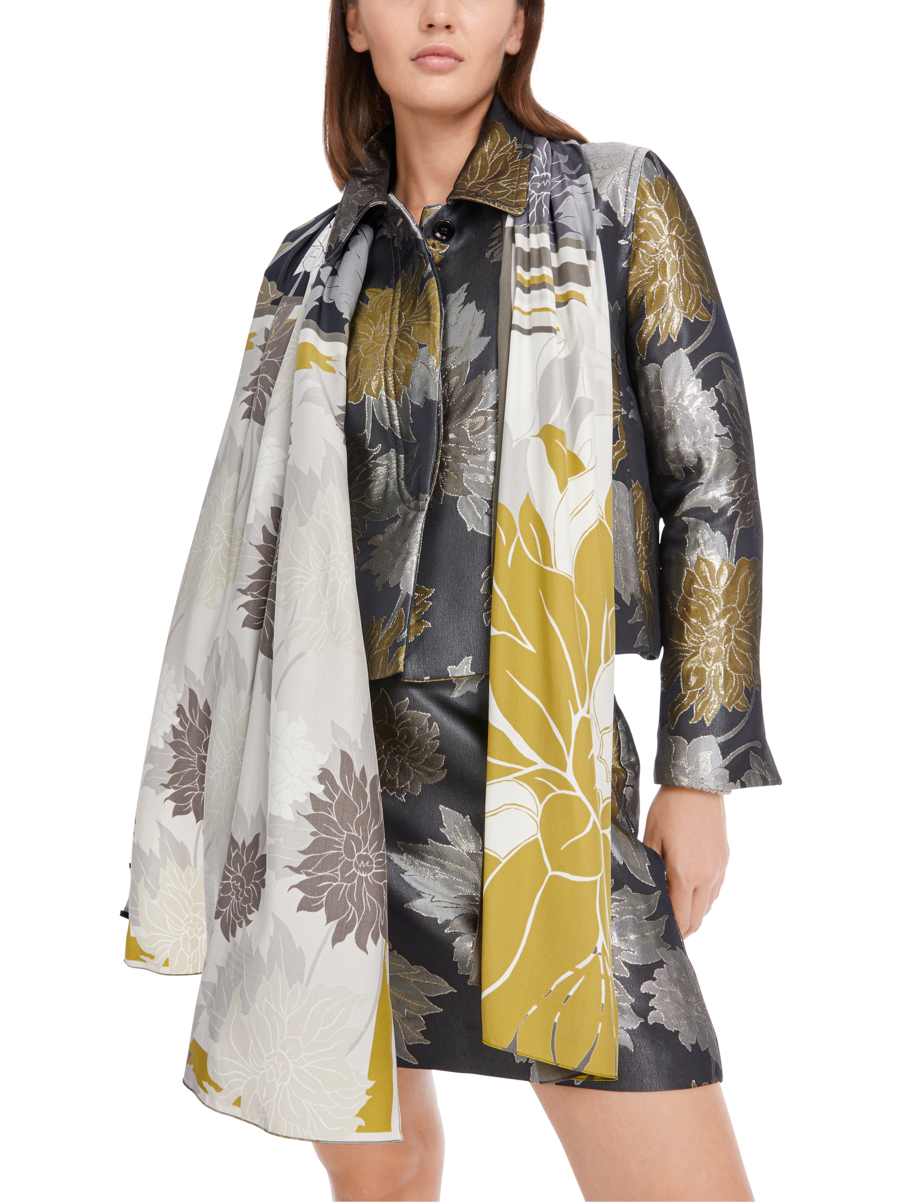 Deep Pearl Noble Print Silk Scarf