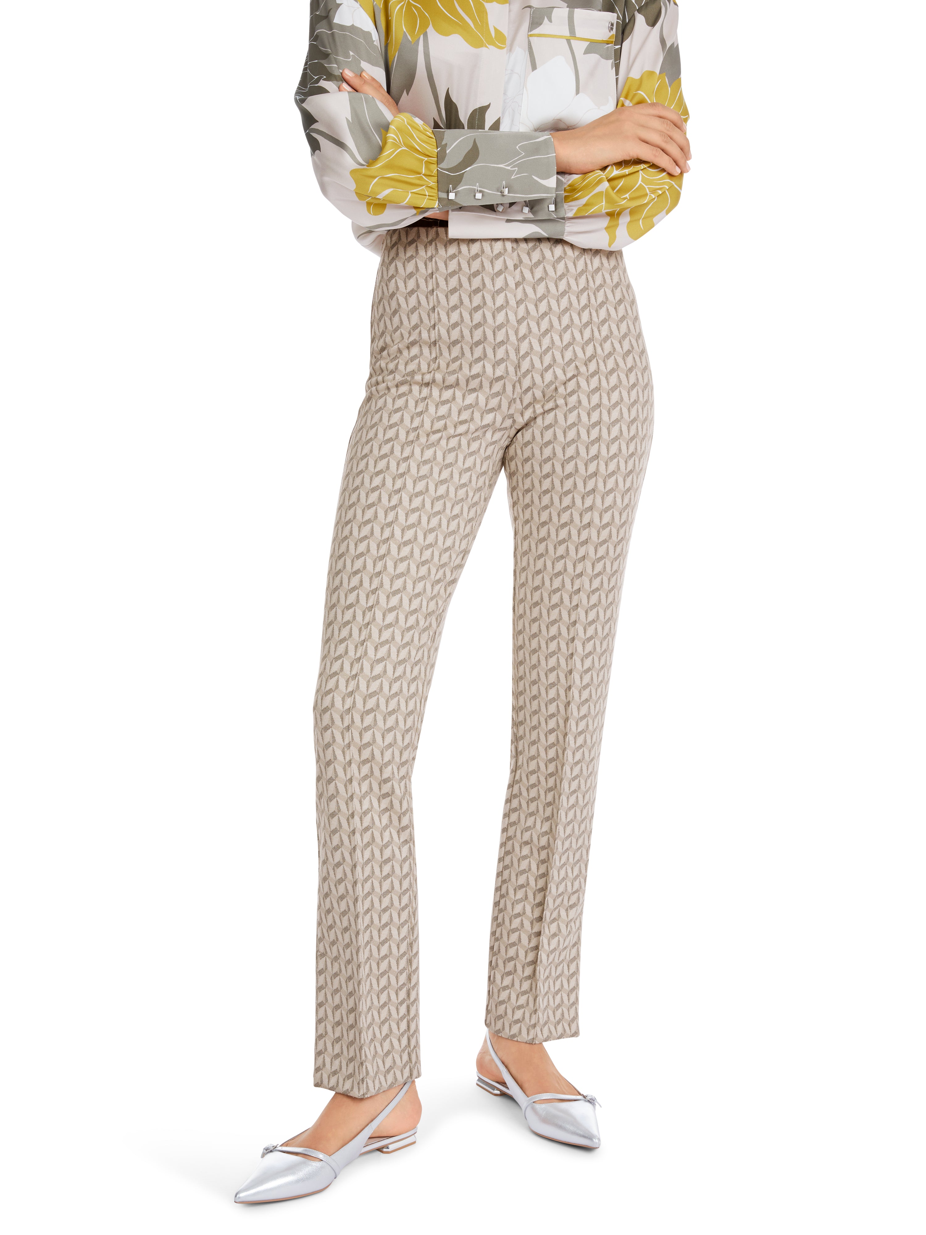 Pearl Melange Fatsa Geometric Print Pants