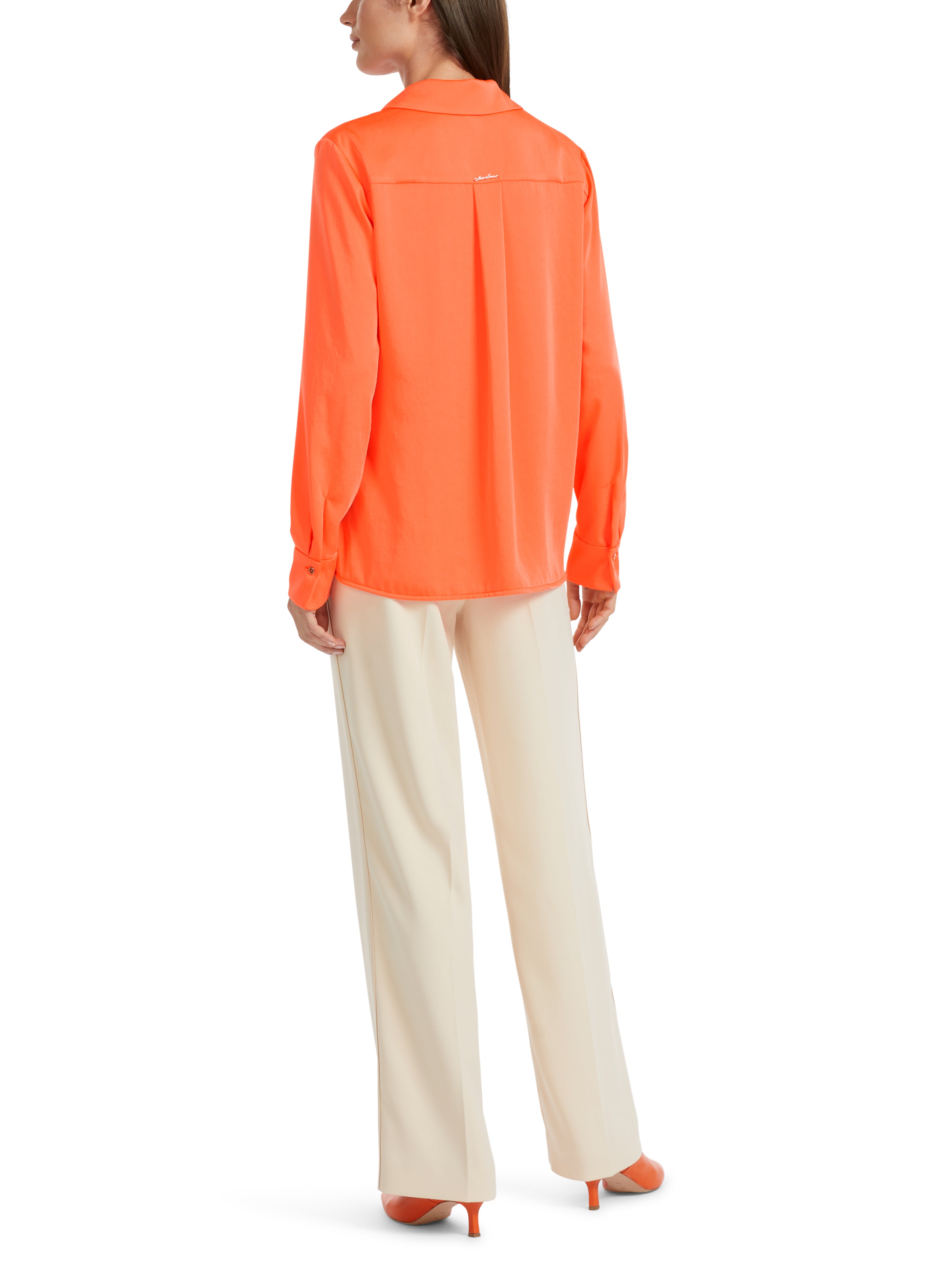 Bright Coral Buttoned Blouse