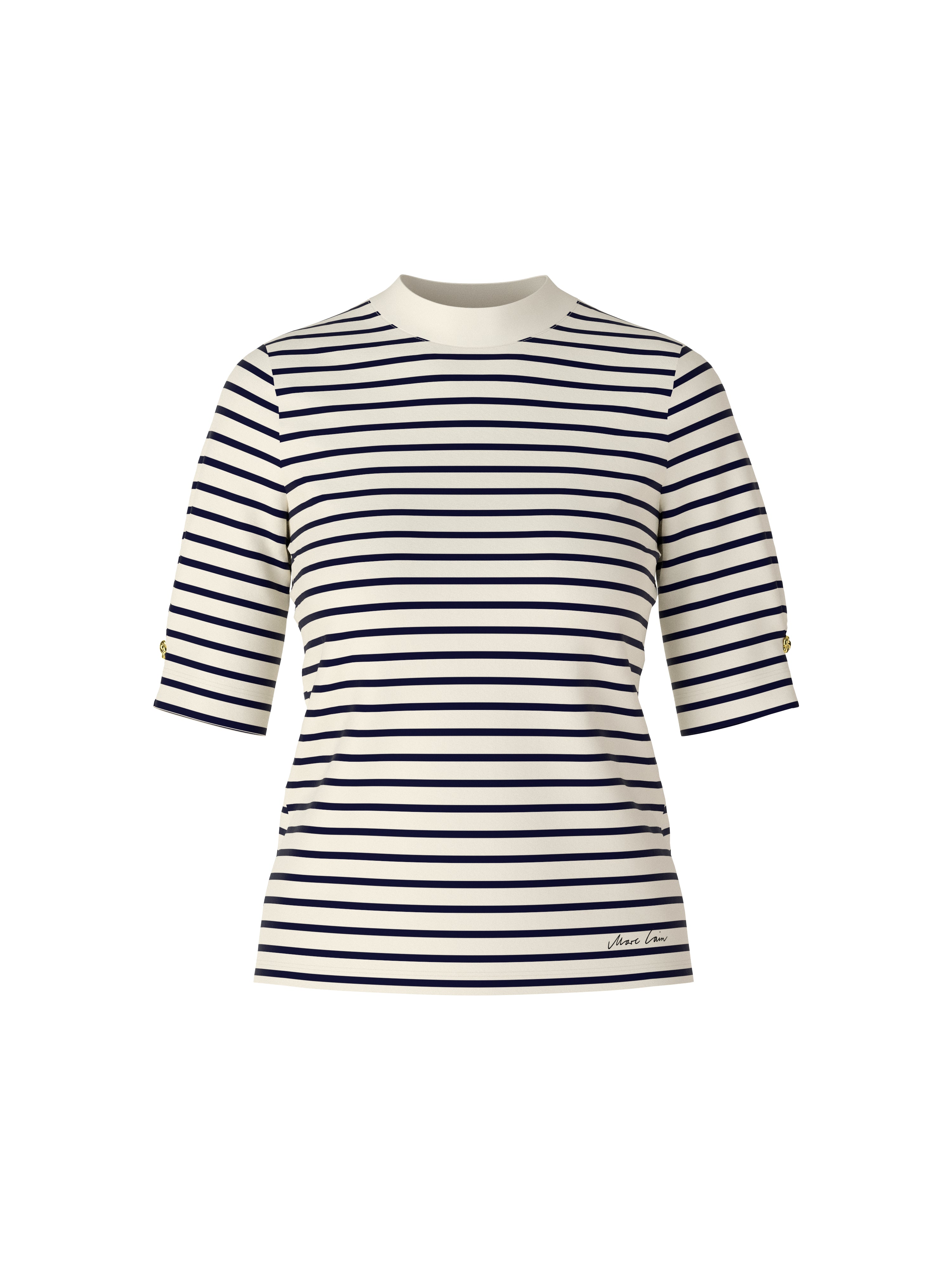 Bright Ecru & Midnight Blue Striped T-Shirt