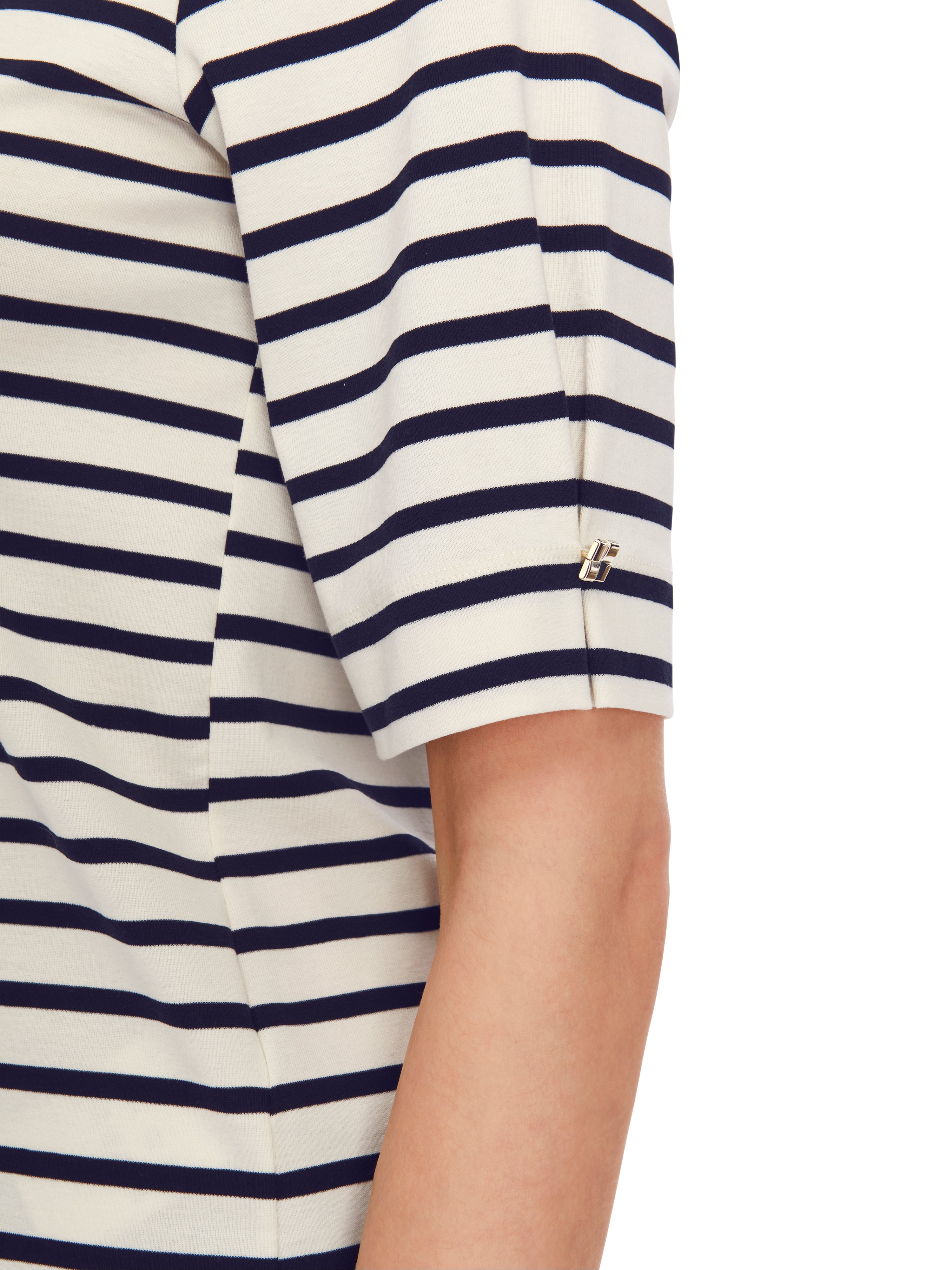 Bright Ecru & Midnight Blue Striped T-Shirt