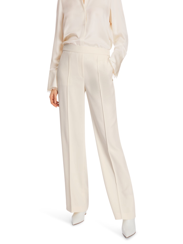 Bright Ecru Washington Wide Leg Tailored Pants