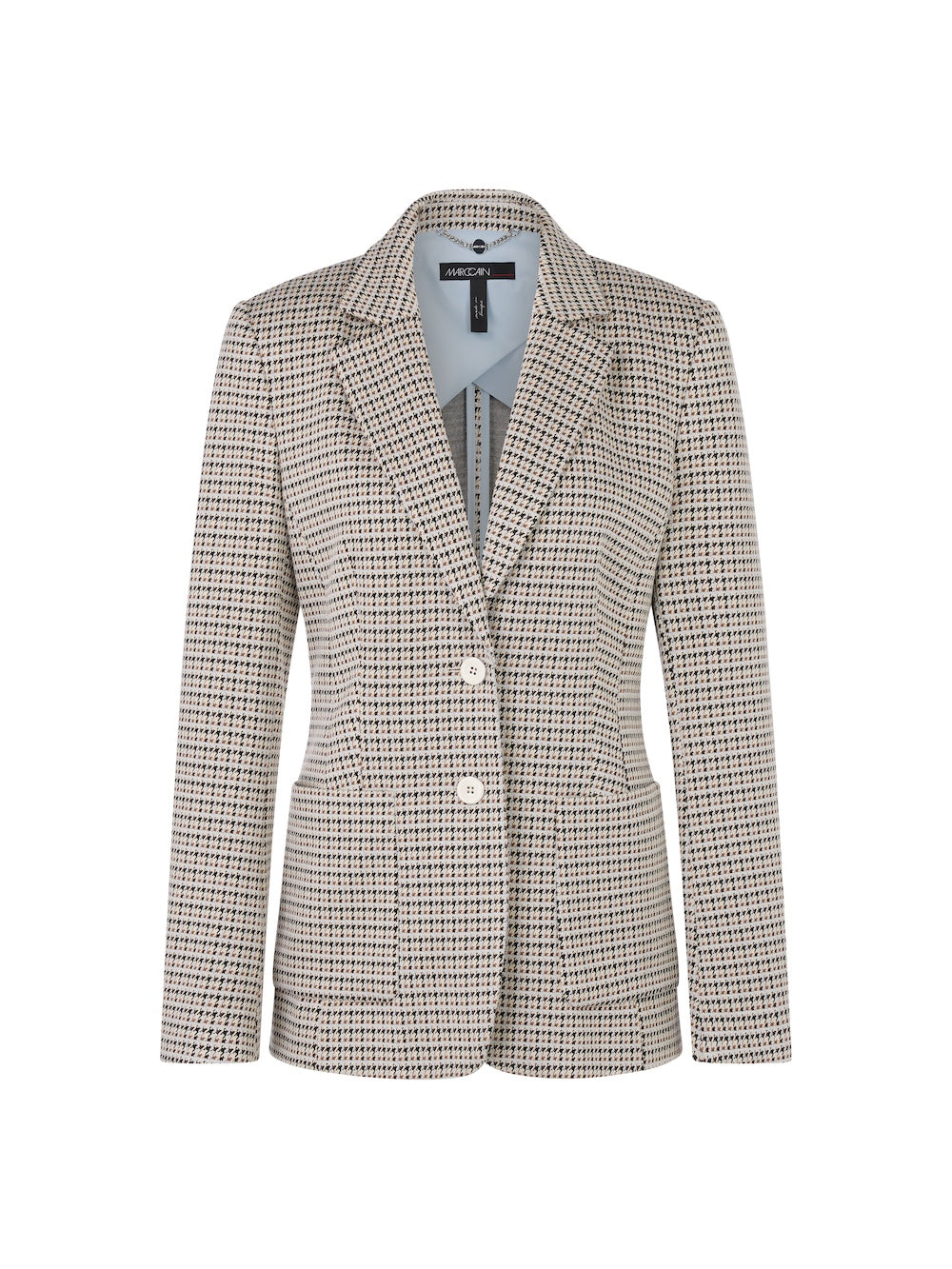 Smoke Houndstooth Single Breasted Blazer