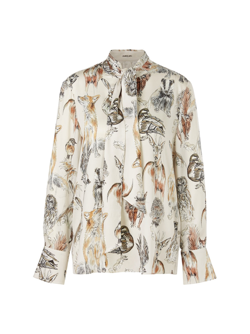 Smoke Fora Print Pussy Bow Blouse