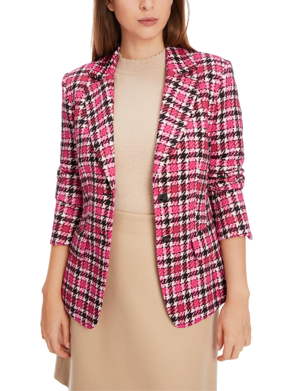 Dragon Fruit Kora Print Scuba Blazer