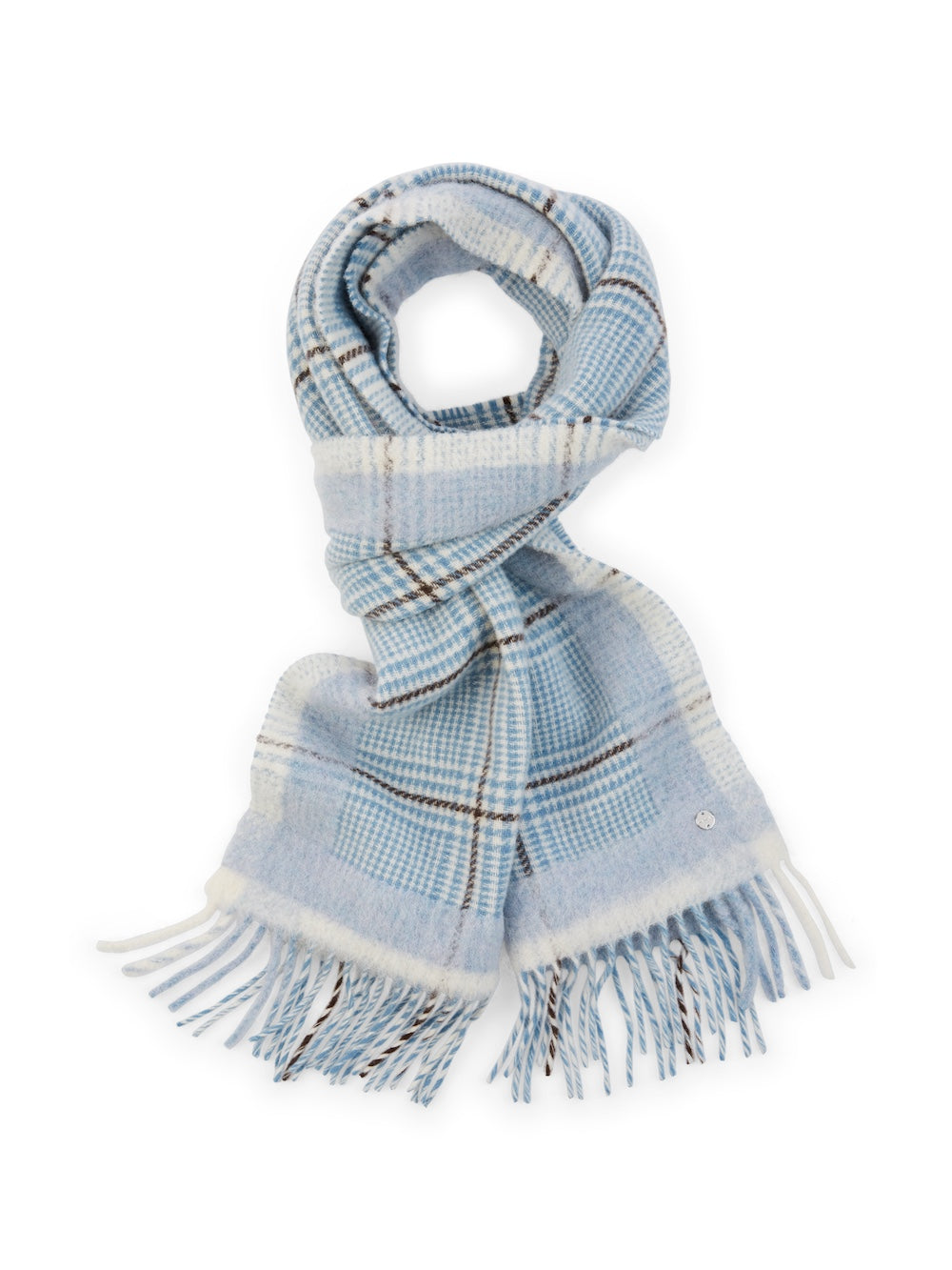 Squill Houndstooth Check Wool Blend Scarf