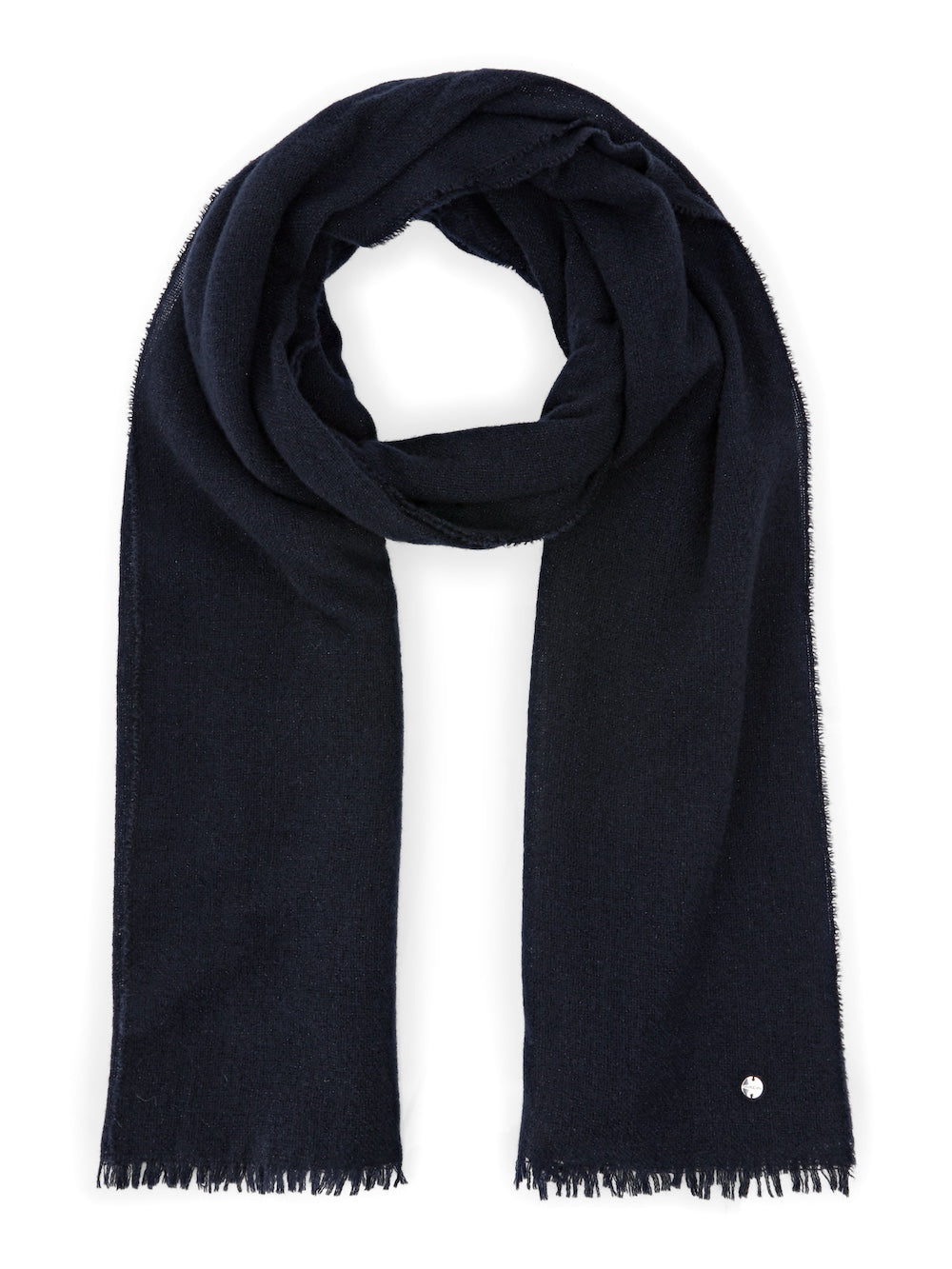 Midnight Blue Wool & Cashmere Lurex Scarf